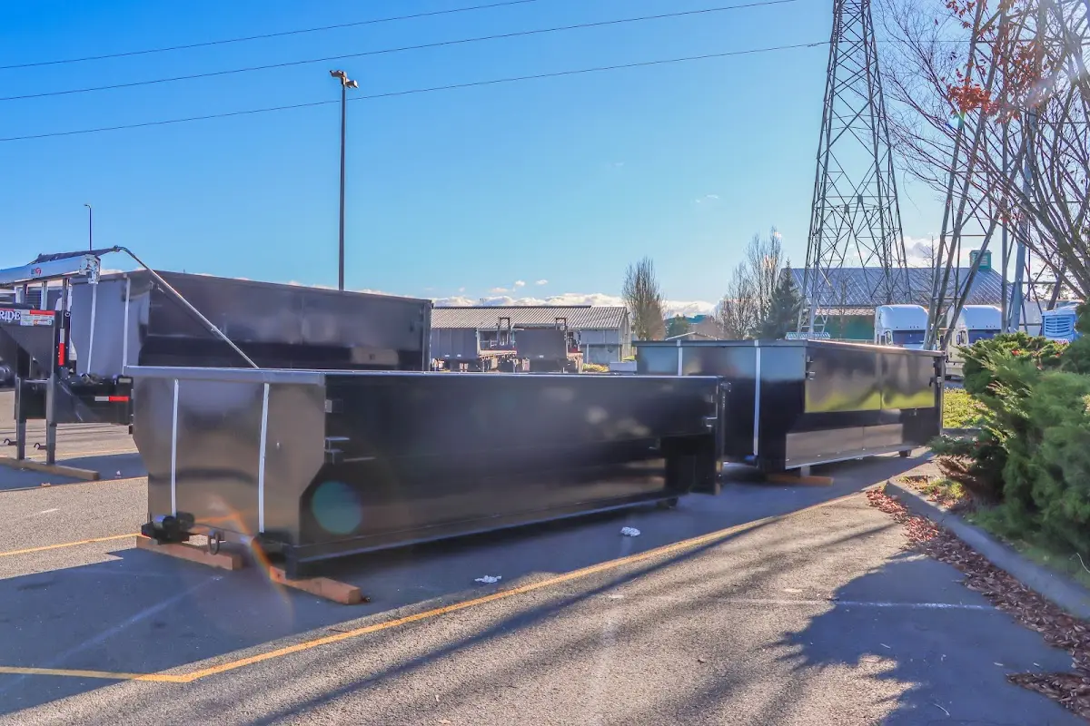 Roll-off dumpster ready for waste disposal at job site for Yard Waste Dumpster Rental in Lower Burrell
